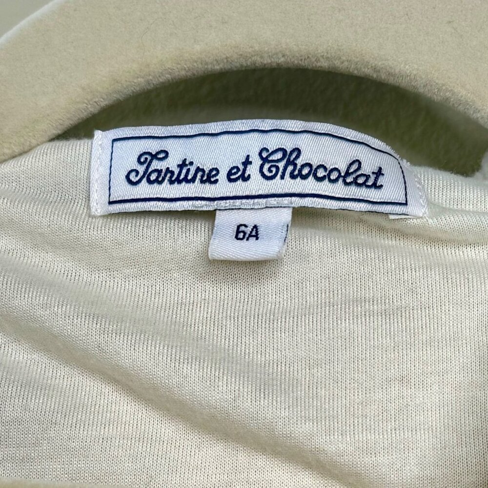 TARTINE ET CHOCOLAT Hooded Sherpa Jacket Boys 6 Cream/Blue Warm Winter Fleece - Picture 9 of 9